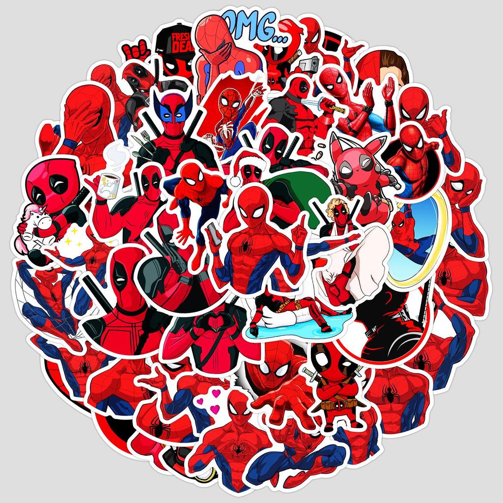50 шт. Наклеек Человек-Паук для Багажа, Ноутбука, Скейтборда, Кружки для Воды и Многого Другого
