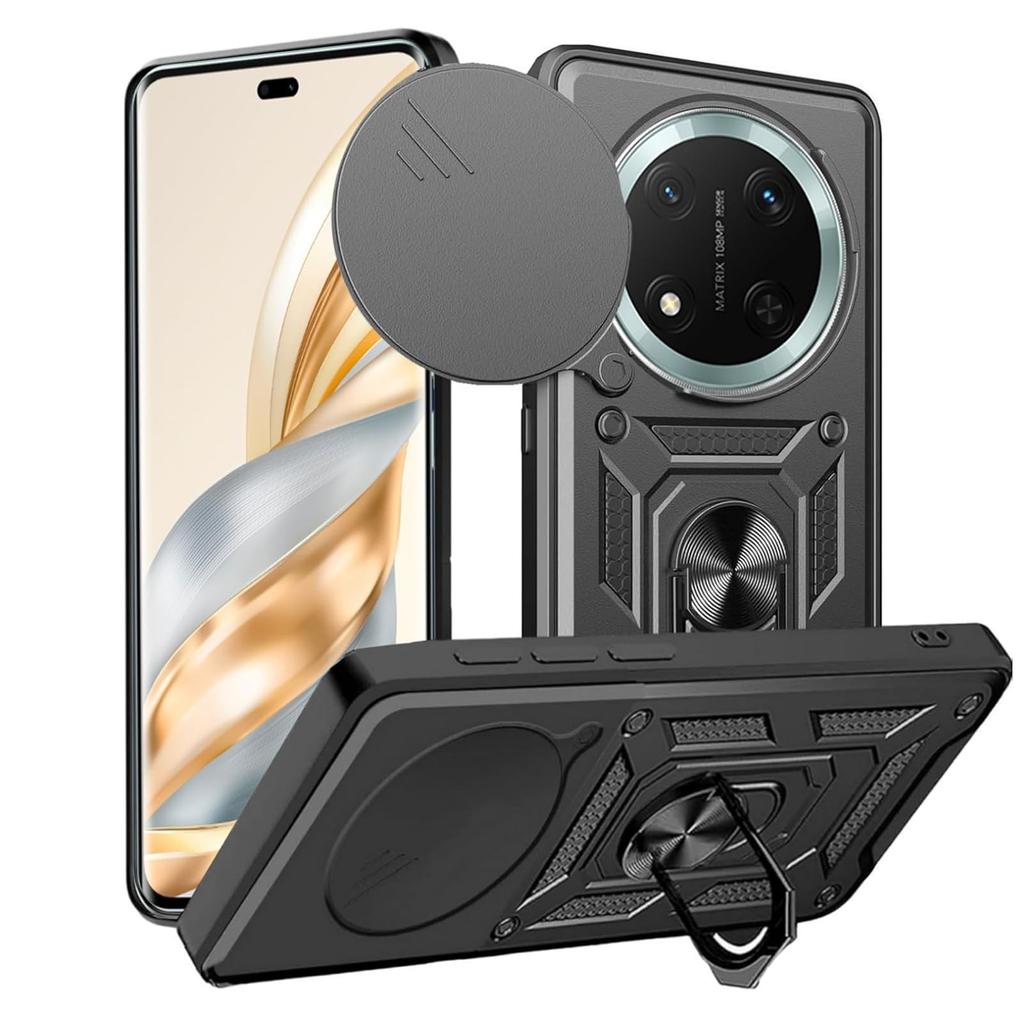 Чехол Armor Case For Honor Magic 7 Lite Magic7 Pro X9c Cover Lens Protection With Ring Magnetic Holder Coque Fundas Capa
