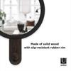 Umbra Hub Mirror Black Walnut Wood Wall Hook Hat Coat Rack Interior Decor