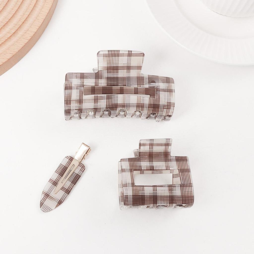 Заколка для волос Bamboo Yao Academy Style Plaid Shark Hair Clip - стильный аксессуар для челки в высоком стиле для девочек.