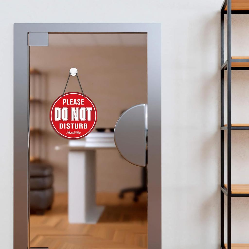 Putuo Decor 'Please Do Not Disturb' PVC Round Door Plaque - Office Meeting & Therapists' Clinic Sign - 9 Inch Double Sided