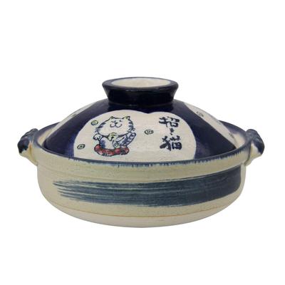 Керамическая посуда Saji Pottery Banko Ware, глиняный горшок 9 Lucky Cat, сделано в Японии, синий, 3200 мл Нет. 24-814