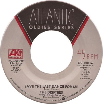 7-дюймовая пластинка DRIFTERS  Save The Last Dance For Me  When M OS13016 Atlantic US SoulFunk Б/у