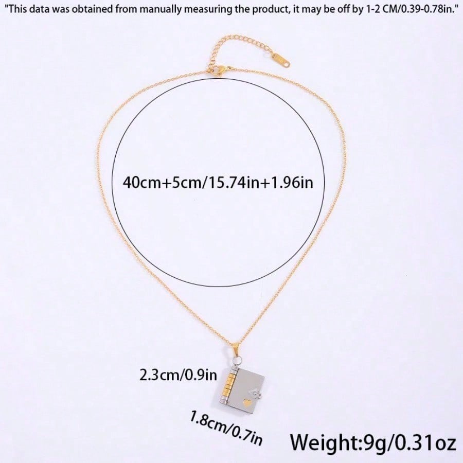Нержавеющая сталь ожерелье девушки любят letter necklace может открыть book pendant новый personality temperament necklace chain on collarbone