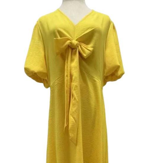 Летнее платье макси с V-образным вырезом, шнуровкой на талии, рукавами-фонариками, однотонное, свободное