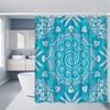 Geometric Pattern Shower Curtain Set With Toilet Seat Cover And Rug 70.8x70.8 Inch