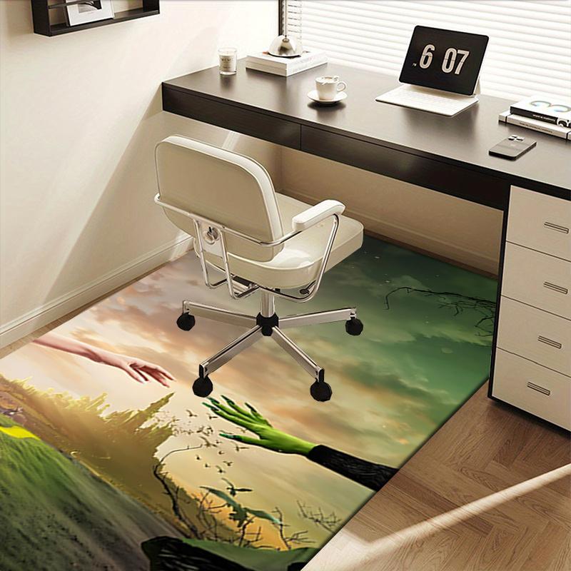 Fantasy, Hands Pattern Polyester Office Carpet Chair Mats, Home Decor Dormitory Floor Protector with