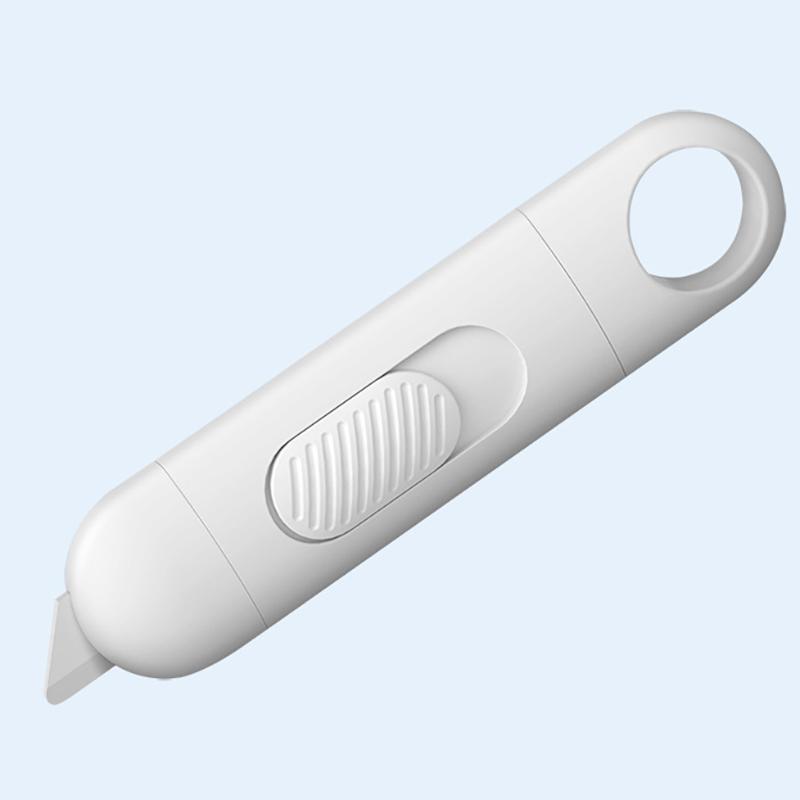 Портативный мини-керамический канцелярский нож, безопасные лезвия, коробка-вскрыватель, режущие инструменты с отверстием для подвешивания на брелок, фиксируется в положении