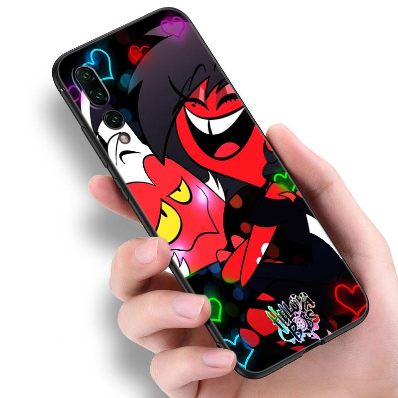 Anime Helluva Boss Black Silicone Phone Case For Huawei P10 P20 P30 P40 Lite P50 P60 Art P50E P Smart Z 2018 2020 2021 Pro 2019