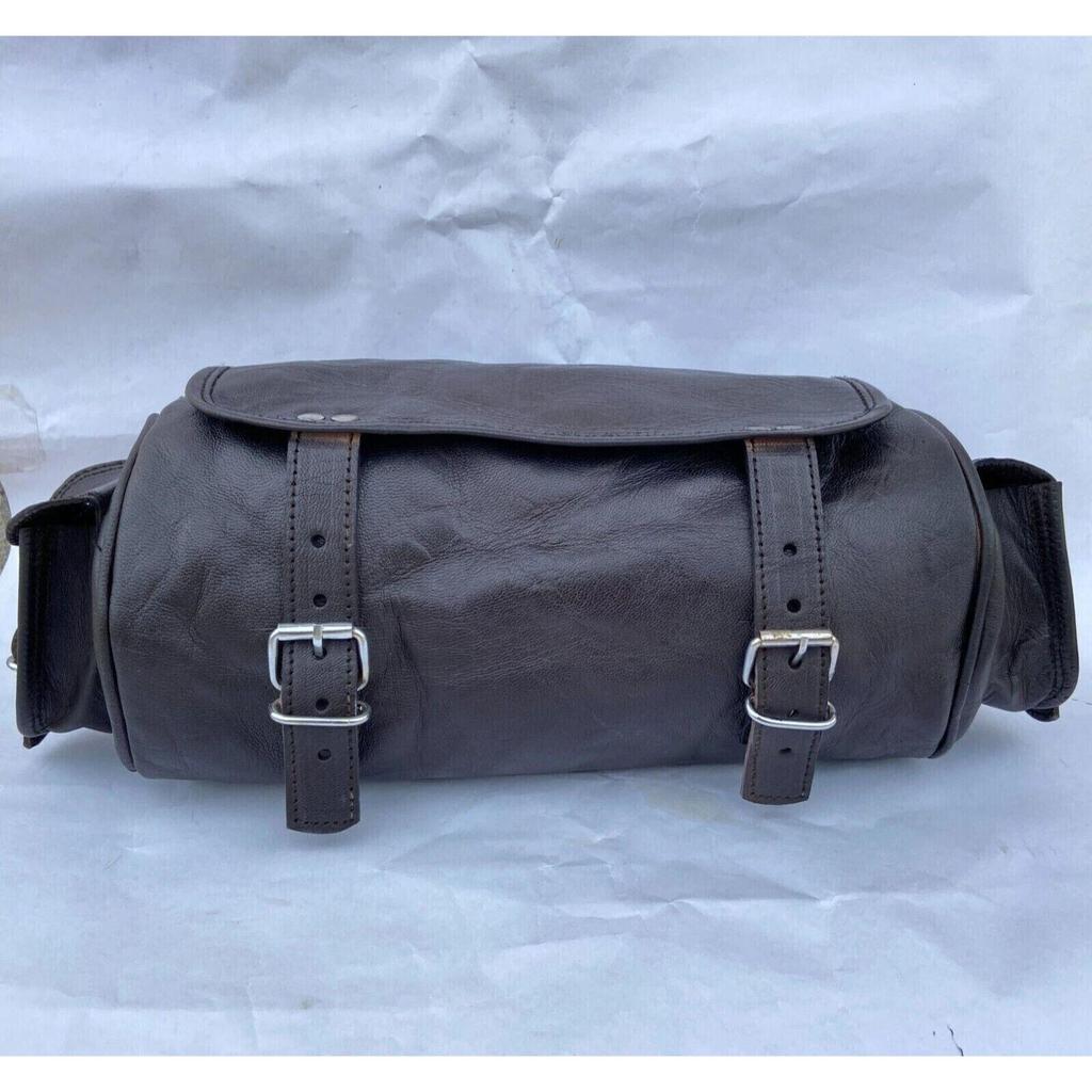 Leather Saddle Bag Luggage Tool Side Motorcycle Bag Pouch Panniers Sportster