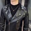 Новая кожаная куртка пилота мотоцикла, модная брендовая мужская дизайнерская мужская кожаная куртка в стиле панк с косой молнией, пальто