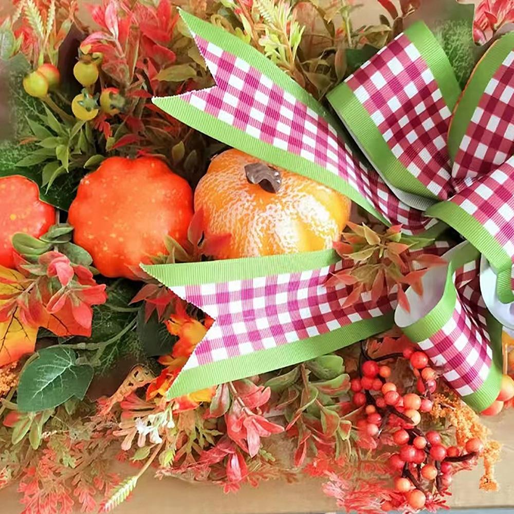 Fall Wreaths For Front Door Autumn Maples Leaf Pumpkin Berry Wreath Teardrop Garland Indoor Outdoor Decoration Navidad