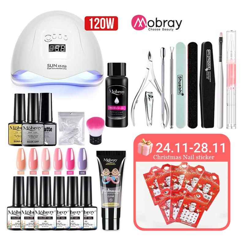 Mobray Manicure Set Professional Full Acrylic Nail Kit Set For Nail Gel Nails Complete Kit Nail Extension Polygels Set