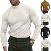 Men's Autumn Casual Turtleneck Solid Color Top Long Sleeve T-Shirt