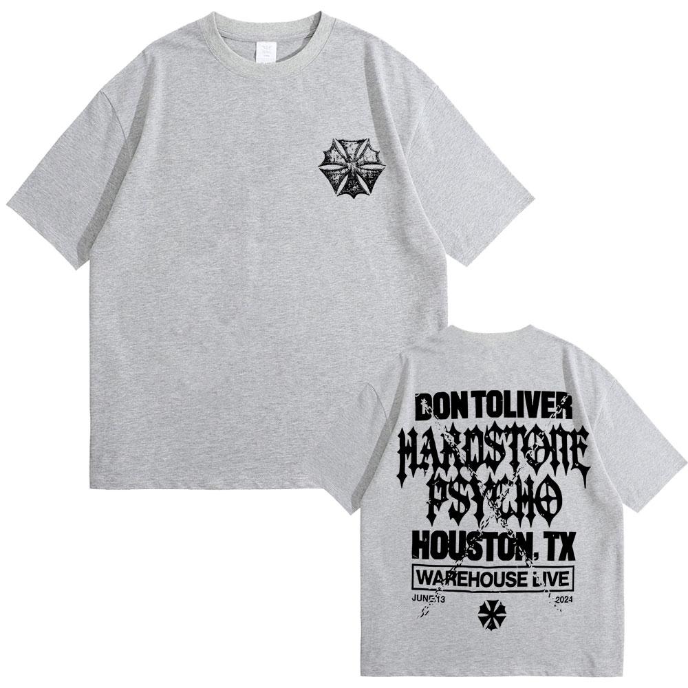 Рэпер Дон Толивер Hardstone Psycho Графическая футболка Мужская Хип-хоп Оверсайз Готическая футболка Мужская Винтажная Панк-рок Футболка