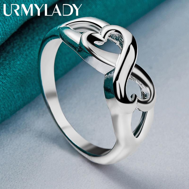 Стерлингового серебра 925 пробы, женский подарок на День святого Валентина, креативное кольцо, ожерелье, серьги-гвоздики, модный комплект ювелирных украшений, свадебная вечеринка, красивый