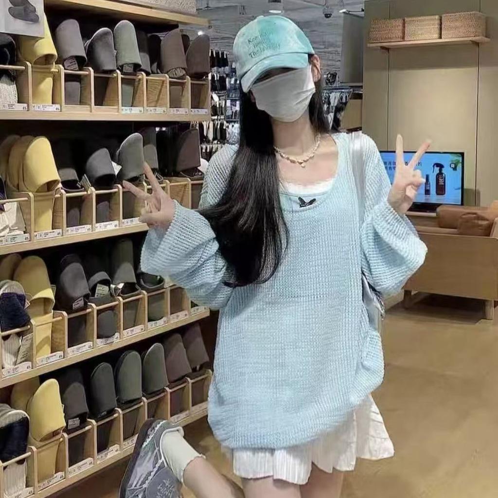 Hollow Out Knitted Sweater for Women's Outerwear, Flesh Cover Top, Thin Sun Protection Jacket