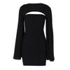 Autumn Women's Fashion Street Style Camisole Long Sleeved Sexy Strapless One-piece Neck Tight Fitting Hip Hugging Dresses