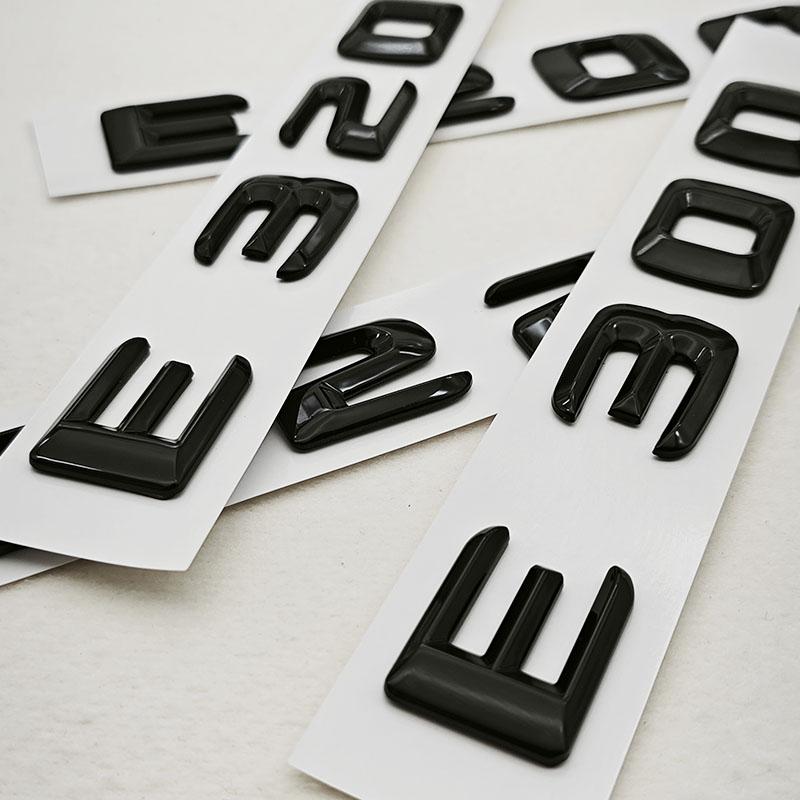 BRI4  3D ABS Glossy Black Car Letters Logo E300 E220 E320 E200 Rear Trunk Badge Emblem For Mercedes Benz E Class E300 E320 Accessories