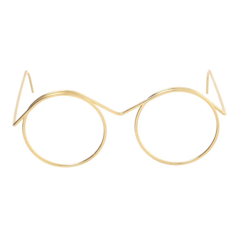 Аксессуары для кукол Симпатичные очки для кукол из сплава без линз в золотой оправе