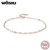 WOSTU Универсальный глянцевый браслет из стерлингового серебра 925 пробы для девочек, модная женская базовая цепочка, ювелирные украшения, подарок на вечеринку