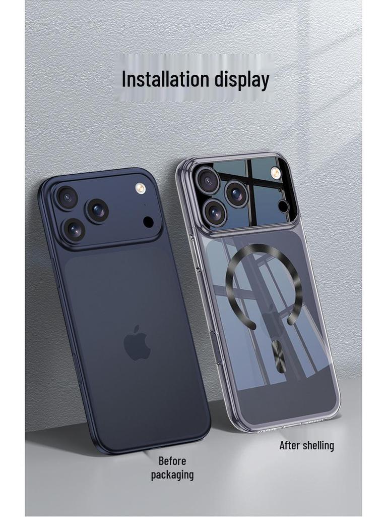 Прозрачный чехол MagSafe для iPhone 17 Pro/Pro Max - Не желтеющий и гальванизированный