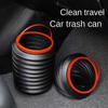 Универсальный органайзер, автомобильная раскладушка, мусорное ведро, подвесной автомобильный ящик для мусора, пыли, ящик для хранения, черный ABS, квадратный пресс-мусорный бак
