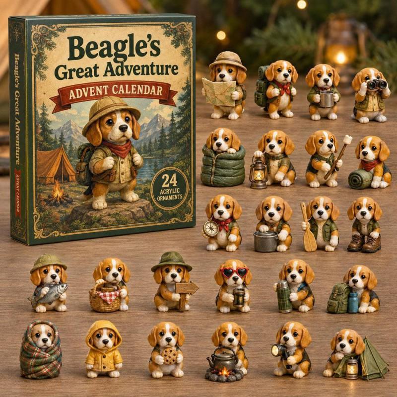 2026 Dog-Themed Christmas Advent Calendar Acrylic Blind Box Gift Kids Adults Decorative Hanging Ornament