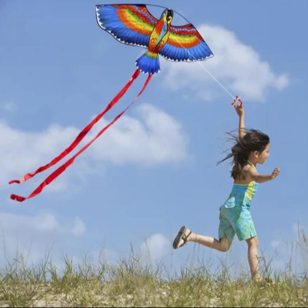 with Line Parrot Kite Long Tail Outdoor Fun Sports New Parrot Flying Toys for Kids