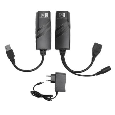 USB-удлинитель 100 м Расстояние передачи Стабильное Подключение через сетевой кабель CAT5 CAT5E CAT6 USB-Ethernet адаптер Штепсель EU