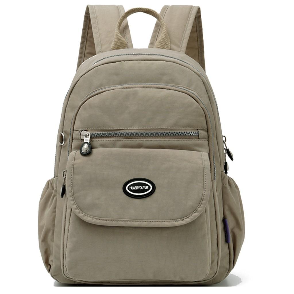 Женские модные однотонные портативные студенческие рюкзаки на молнии большой емкости
