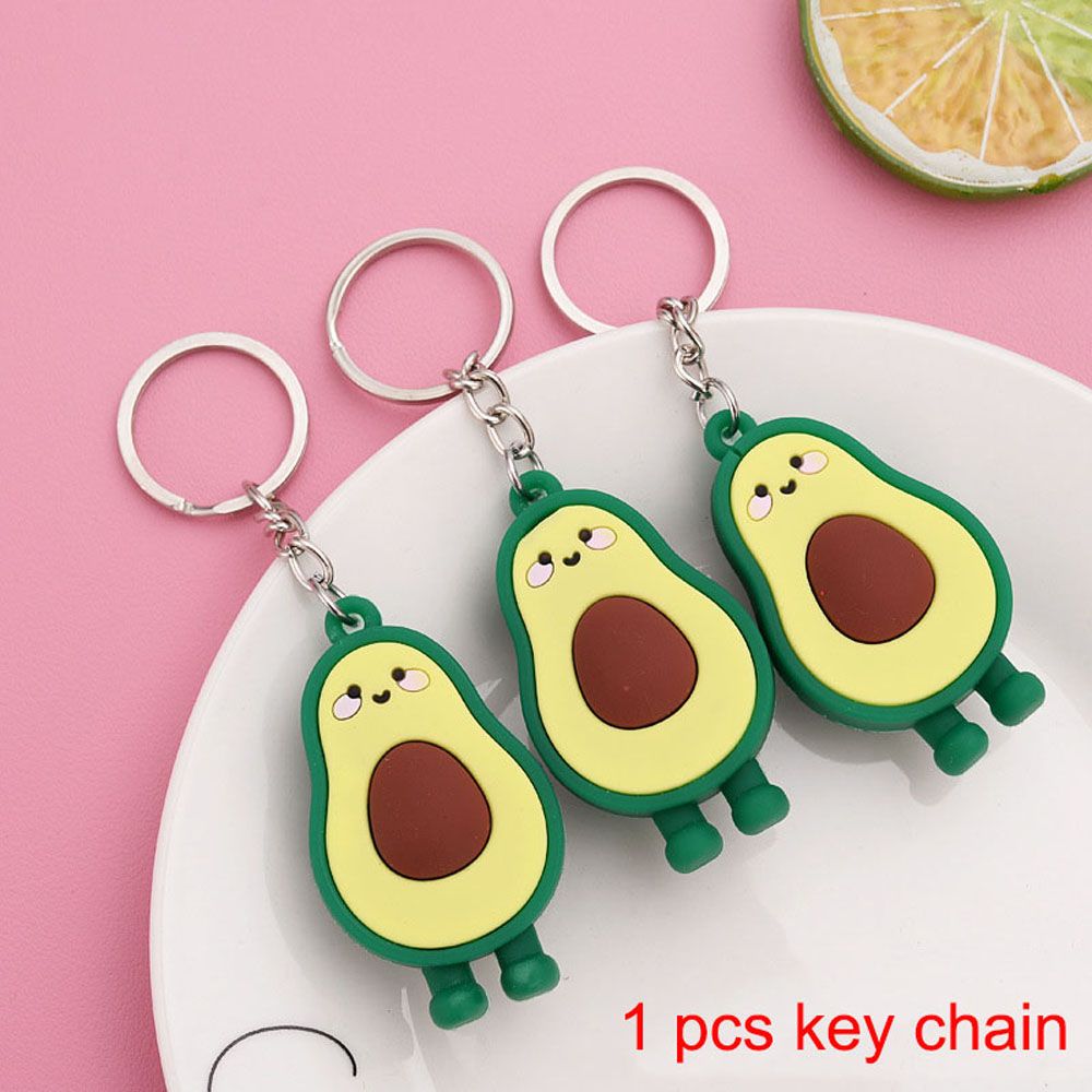 Lovers Gifts Avocado Smile-shaped Fruit Simulation Fashion Accessories Jewelry Key Ring Key Chain
