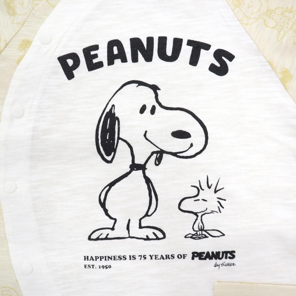 Newborn All Snoopy Newborn All Slub Jersey 75th Anniversary Baby Clothes Boys Girls Beige [TAKIHYO] Two-Way Two-Way 50-70