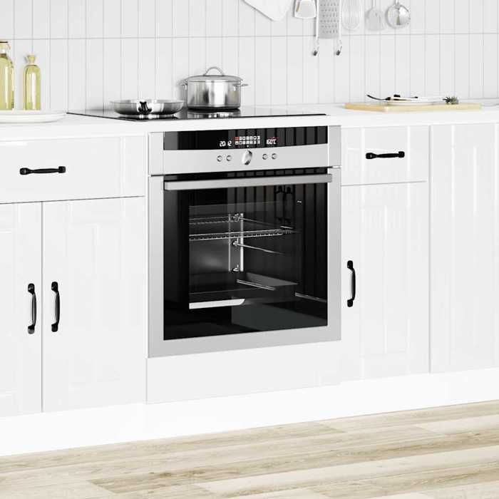 VidaXL Oven Cabinet Lucca Glossy White Engineered Wood, Oven Unit, Kitchen Oven Cabinet, Base Unit of 853759