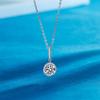 Women's Luxury Round Disc Collarbone Necklace PT950 Platinum 2Ct Moissanite - Collarbone-fitting, neck-lengthening, noble aura
