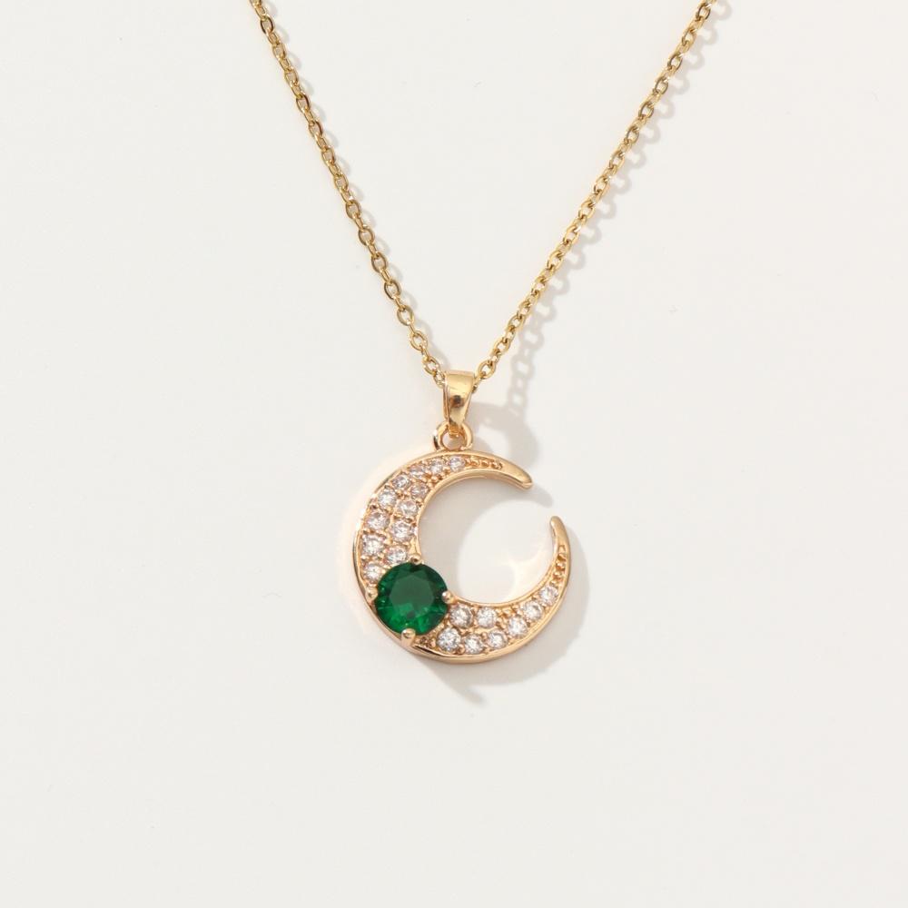 1 шт. модные ожерелья с подвеской в виде луны из циркона для женщин, ожерелье из нержавеющей стали золотого цвета, ювелирные изделия, аксессуары для вечеринок