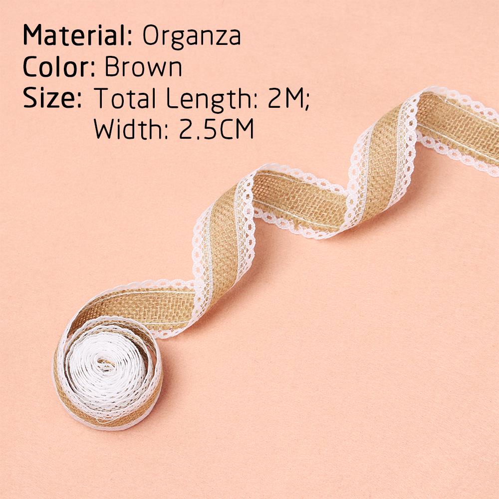 2M New Party Supplies Home Decor Lace Trim Edge Rustic Wedding Natural Hessian Burlap Ribbon