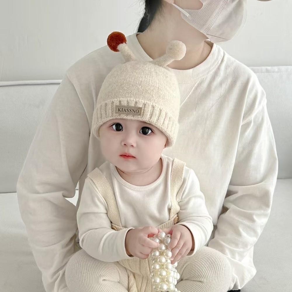 Solid Color Toddler Yarn Beanies Warm Pullover Hat Cute Pompom Baby Infant Cap Travel