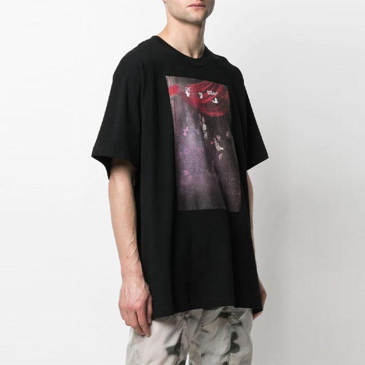 OFF WHITE Футболка с коротким рукавом Caravaggio, распыленная, OMAA038S21JER0051001