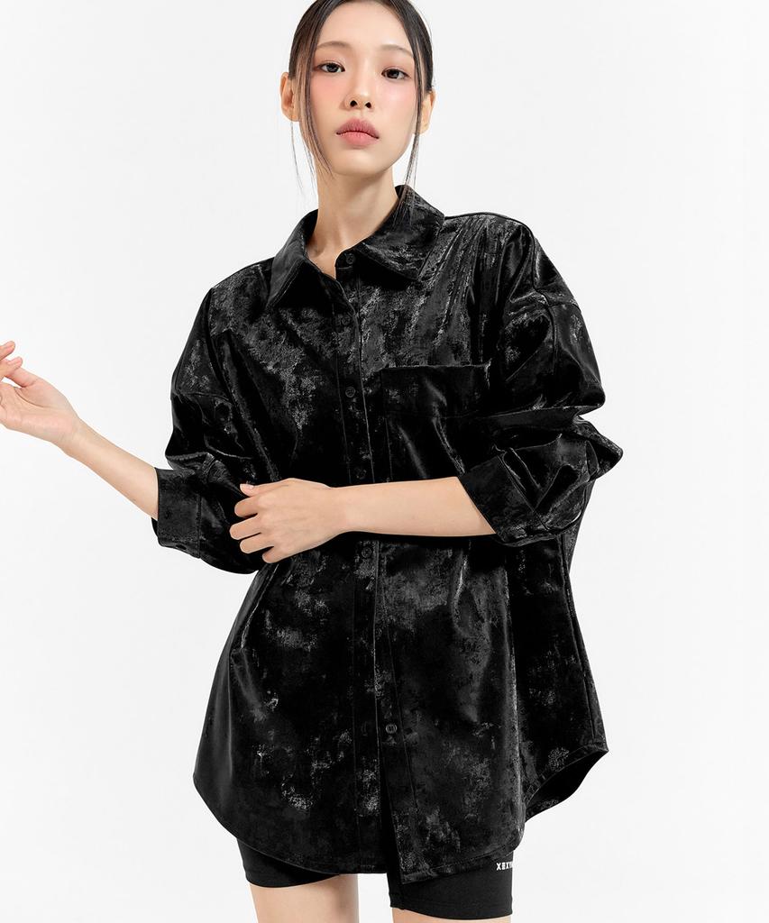 XEXYMIX Glossy Loose Fit Shirt Xfk3Hc1102