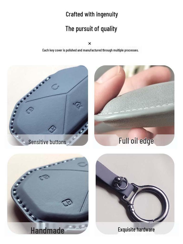 Кожаный чехол для ключей для Mercedes E300L, C260L, GLC, A-Class, GLB, GLA, CLE – Унисекс брелок