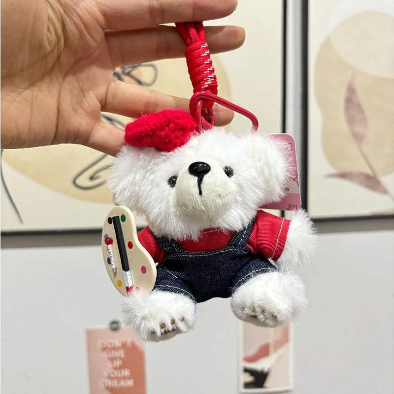 Plush Bear Lovely Keychain Character Doll In Soft Fabric Ideal For Gifting Collectibles And