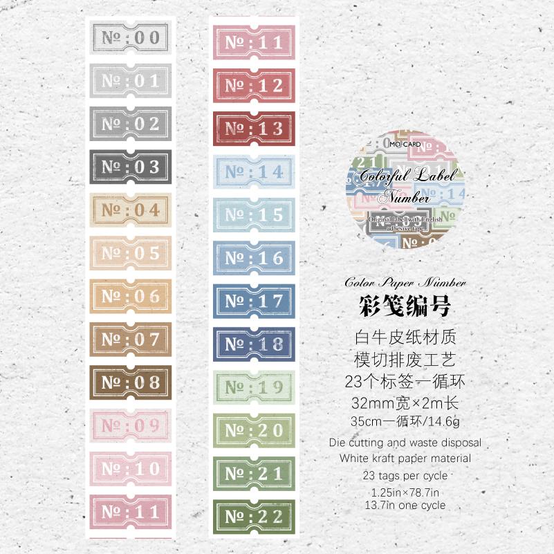 JIAMEI 32mm * 2m Label Element Series Creative English Label Index Adhesive Tape DIY Handmade Scrapbooking Aesthetics Stationery