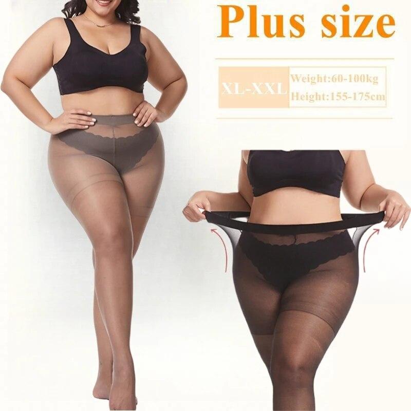 15D ультратонкие колготки большого размера для женщин, чулки большого размера, дышащие сексуальные эластичные колготки больших размеров, женские XXXL