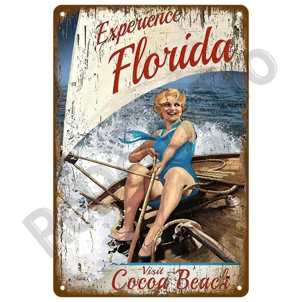 1PC Transform Your Space This Summer: 1PC Exquisite Vintage Metal Plaque, Perfect for Coastal Decor In Homes, Beach Bars & More