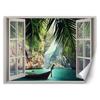 Wallpaper Window View Tropical Paradise Bay