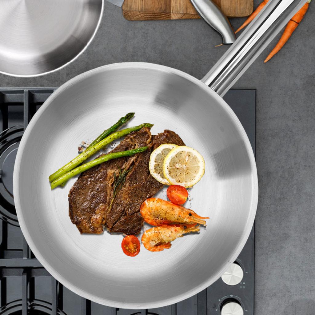 Сковорода с антипригарным покрытием из нержавеющей стали 304 20 см Сковорода с антипригарным покрытием для всех типов плит Кухонные принадлежности