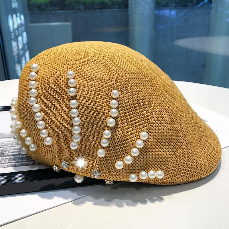 Новый осенне-зимний шерстяной берет с жемчугом и стразами, женская кепка в британском стиле ретро, ​​корейская версия, детская шляпа японского художника Mujer