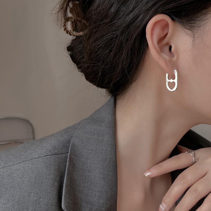 Серьги из серебра 925 пробы, модные полые серьги в форме сердца, ювелирные аксессуары