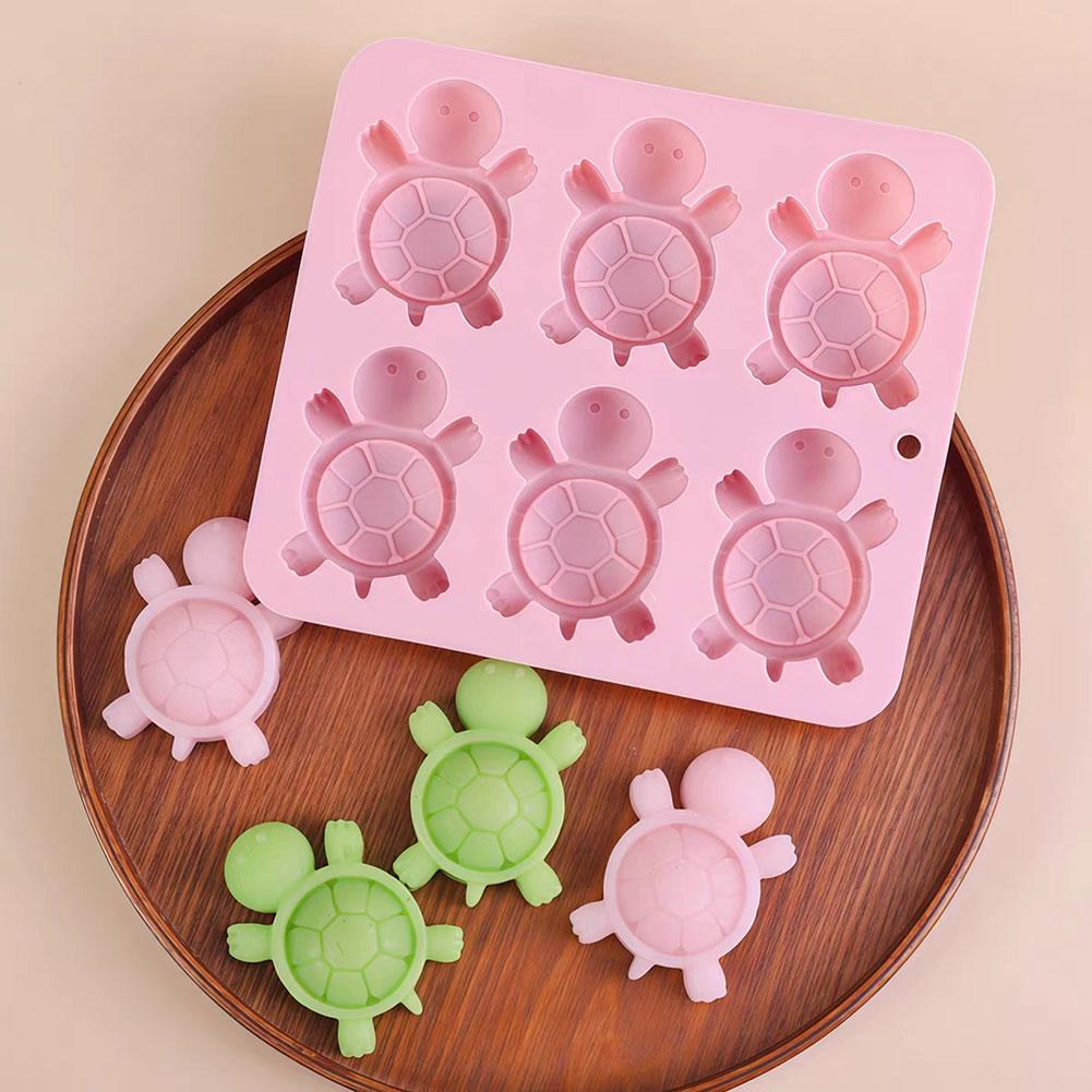 6 Cavity Turtles Ice Tray,Ice Cubes Molds,3D Tortoises Sea Turtles Silicone Mold,DIY Plaster Turtle Figurine Mold For Kitchen